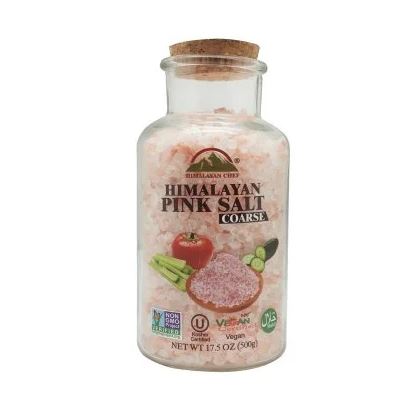 Pink Salt Coarse, Glass Jar with Cork - 1.1 lbs | HIMALAYAN CHEF
